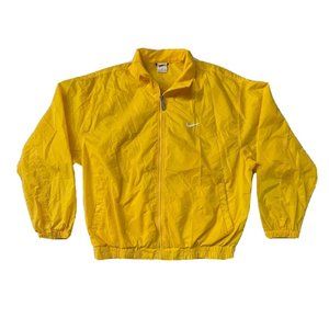 VTG Early 90's Nike Windbreaker Jacket Yellow Full Zip With Back Mesh Pocket L